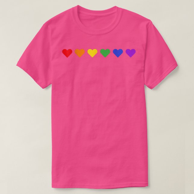 Tiny Rainbow Hearts Subtile Pride Month Flag LGBT  T-Shirt (Design vorne)