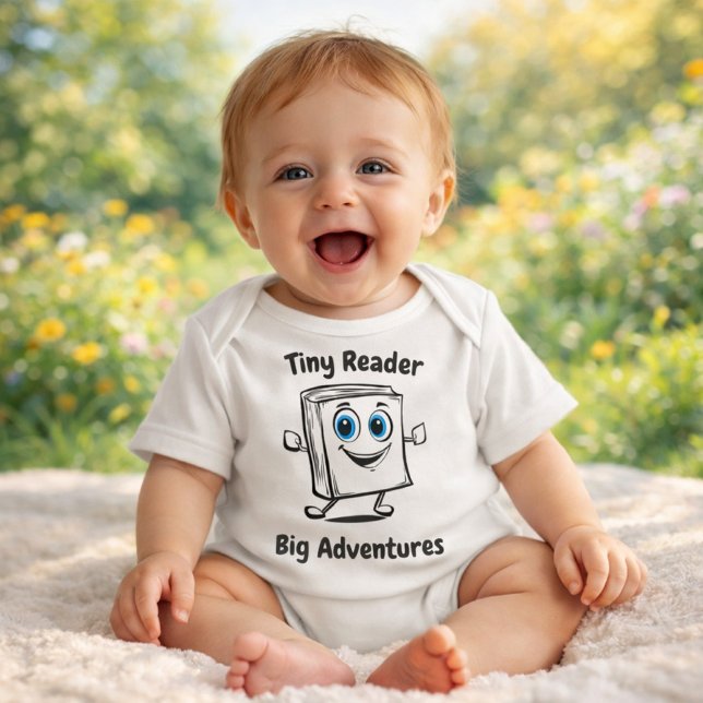 Tiny Reader, Big Adventures - Adventure Book Desig Baby Strampler (Von Creator hochgeladen)
