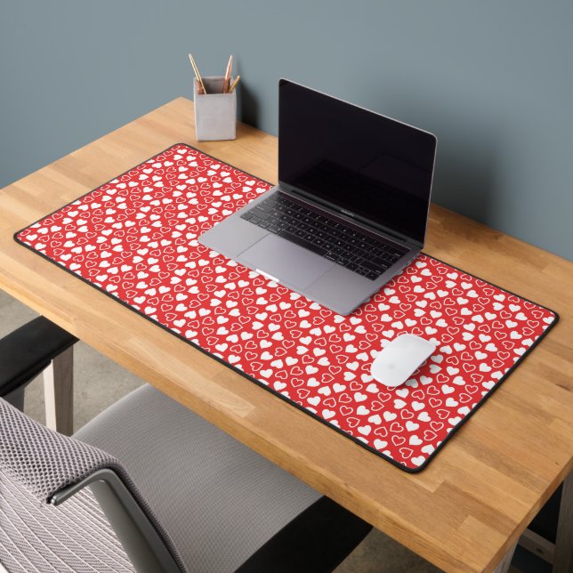 TINY RED AND WHITE VALENTINE LIEBE HEARS SCHREIBTISCHUNTERLAGE (Büro 2)
