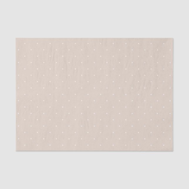 Tiny Refined White Polka Dots On Beige Minimal Seidenpapier (Vorderseite)