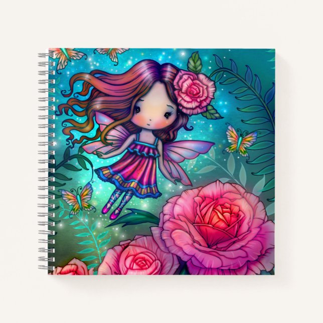 Tiny Rose Fairy Sketchbook Notizbuch (Vorderseite)
