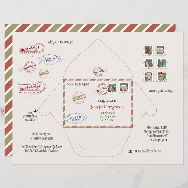 Tiny Santa and Elf Envelopes Origami DIY (Vorne/Hinten)
