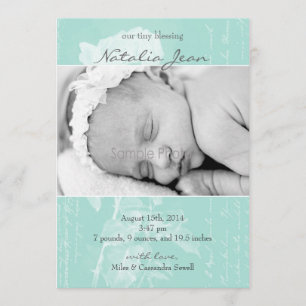 Tiny Sessing Birth Announction//Light Emerald Ankündigung
