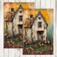 TINY SHABBY LANDESHAUS GEMISCHTE MEDIENDEKOUPAGE
