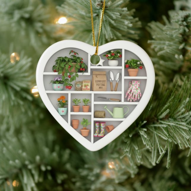 Tiny Shelves: Gardener edition (graphic print) Keramik Ornament (Baum)