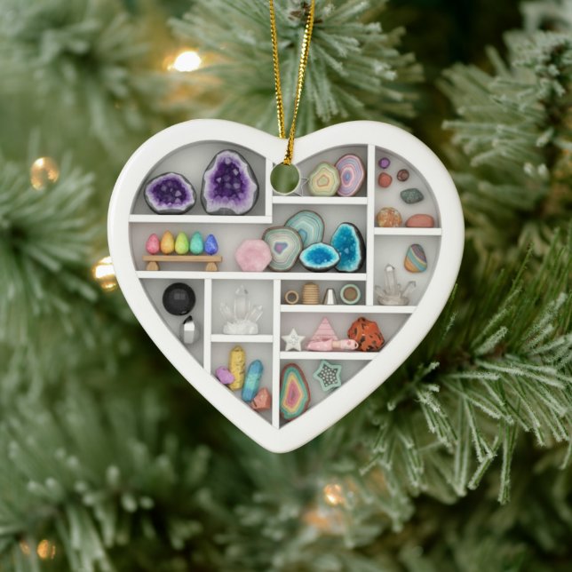 Tiny Shelves Rock Collector 2Dprint Rocks Crystals Keramik Ornament (Baum)
