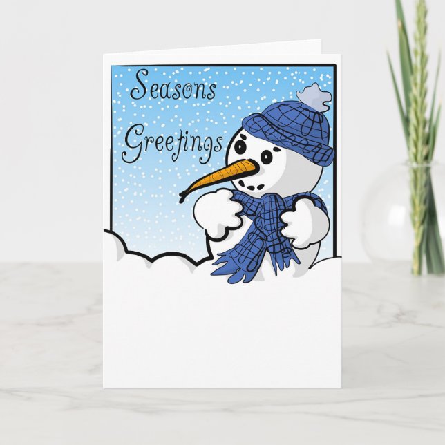 Tiny Snowman Feiertagskarte (Vorderseite)