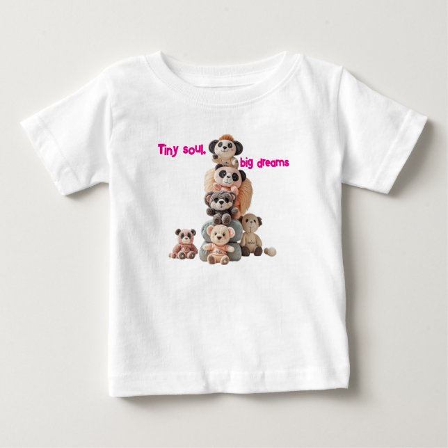 Tiny Soul, Big Dreams" Teddy Bear Toddler T-Shirt (Vorderseite)