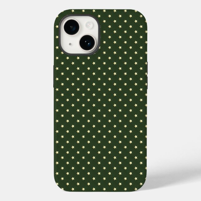 Tiny Stars Dark Green Phone Case (Rückseite)
