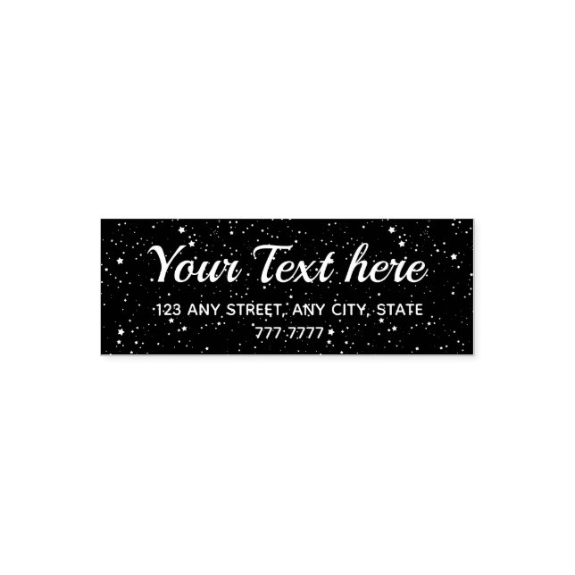 Tiny Stars Space - Rücksendeadresse Personalisiert Permastempel (Design)
