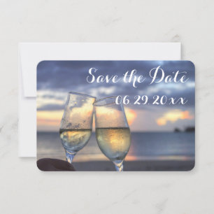 Tiny Sunset Beach Save the Date Flachkarten Einladung