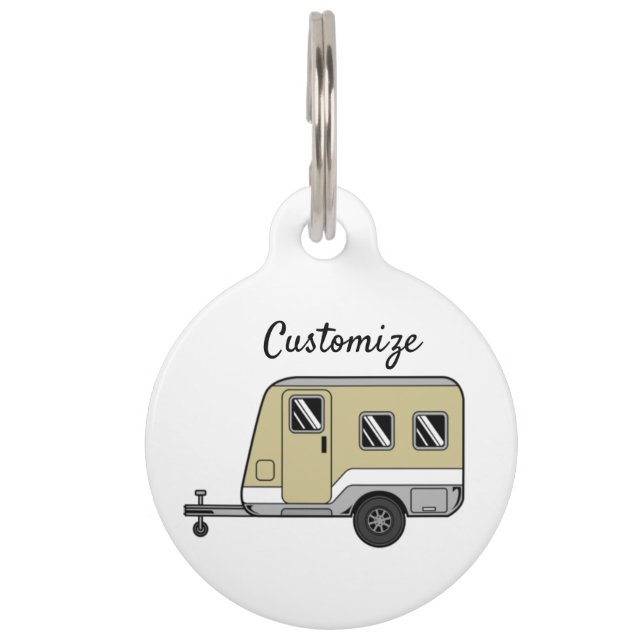 Tiny Tan Caravan Camper Thunder_Cove Haustiermarke (Vorderseite)
