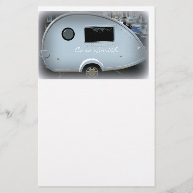 Tiny Teardrop Trailer Sinti und Roma Caravan Briefpapier (Vorderseite)
