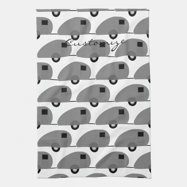 Tiny Teardrop Trailer Thunder_Cove  Geschirrtuch (Vertikal)