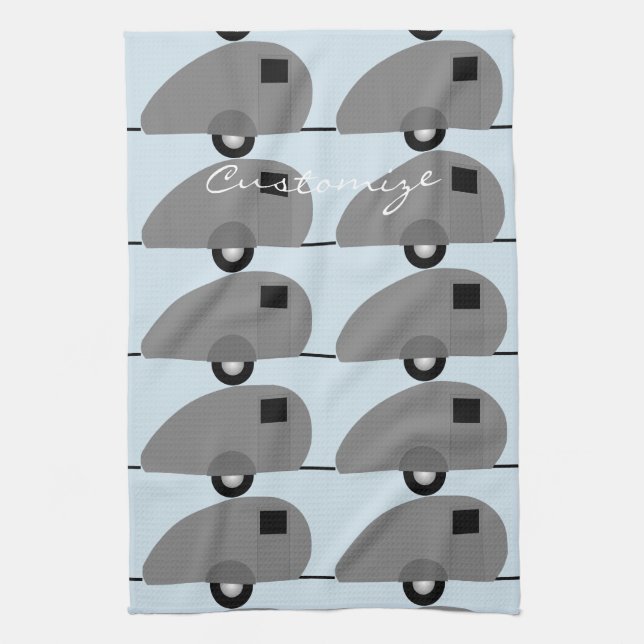 Tiny Teardrop Trailer Thunder_Cove Geschirrtuch (Vertikal)
