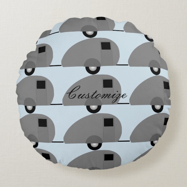 Tiny Teardrop Trailer Thunder_Cove Rundes Kissen (Vorderseite)