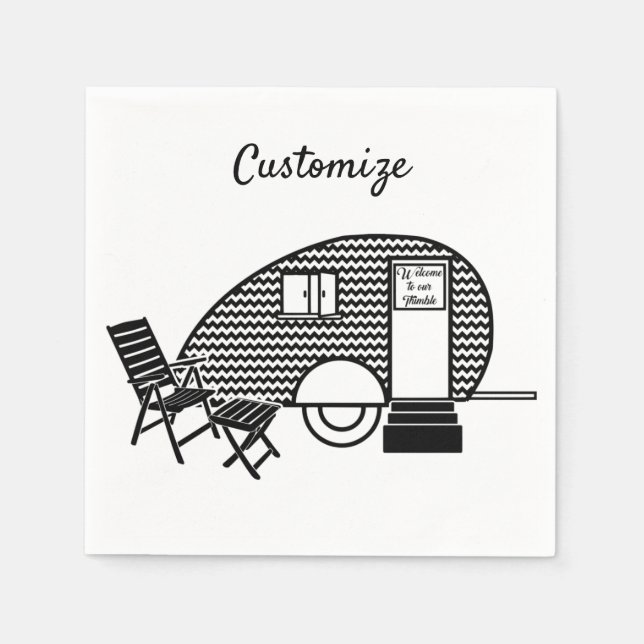 Tiny Teardrop Trailer Thunder_Cove Serviette (Vorderseite)