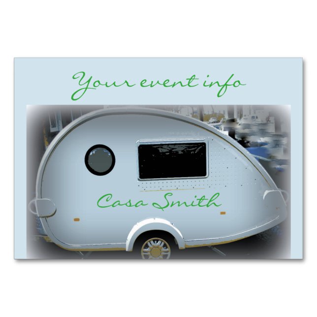 Tiny Teardrop Trailer Thunder_Cove Tischnummer (Vorderseite)