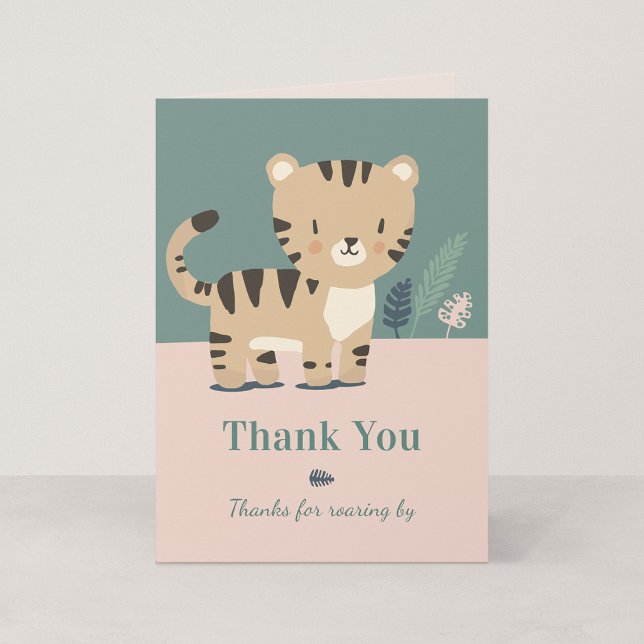Tiny Tiger Geburtstags-Dankeskarten Dankeskarte (Tiny Tiger - Jungle Safari Birthday Thank You Card)