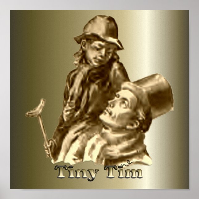 Tiny Tim Christmas Carol mit Bob Cratchit Poster (Vorne)