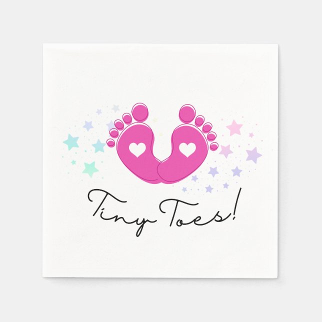 Tiny Toes Baby Dusche Serviette (Vorderseite)