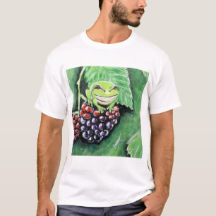 Tiny Tree Frog auf einer BlackBerry-Malerei T-Shirt