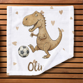 Tiny Trex Personalisiert Fußball spielen Waschlappen