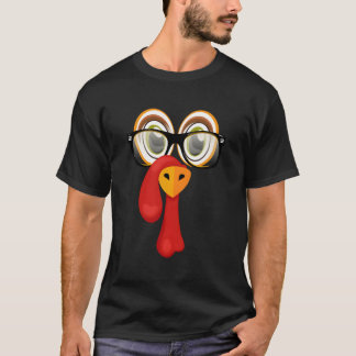 Tiny Turkey Face & Glasses Kostüm für Thanksgivin T-Shirt