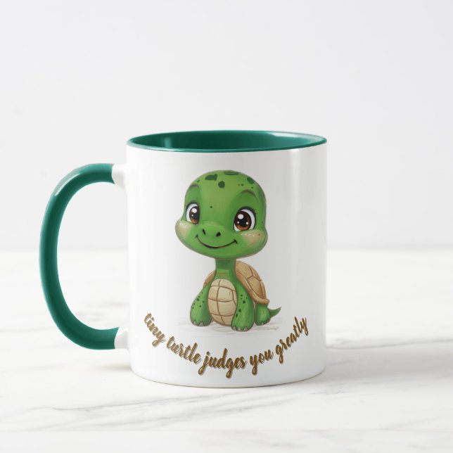 Tiny Turtle beurteilt Sie Tasse (Links)