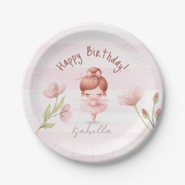 Tiny Twirls – Ballerina  Pappteller (Vorderseite)