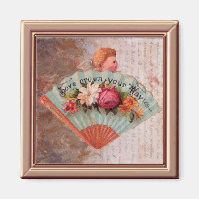 Tiny Viktorianisch Ladys' Fan Print Magnet (Vorne)