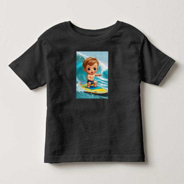Tiny Wave Rider - Baby Surfer Vibes Kleinkind T-shirt (Vorderseite)