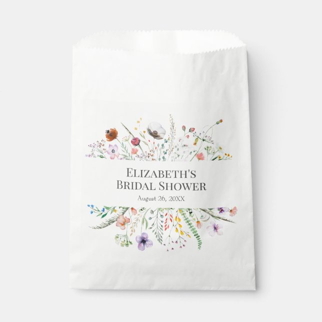 Tiny Wildblume Meadow Brautparty Geschenktütchen (Vorderseite)