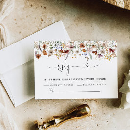 Tiny Wildblume Wedding RSVP Card Karte