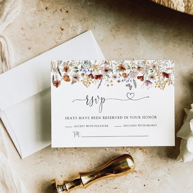 Tiny Wildblume Wedding RSVP Card Karte (Von Creator hochgeladen)