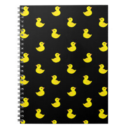 Tiny Yellow Duck auf schwarzem Hintergrund Notizblock