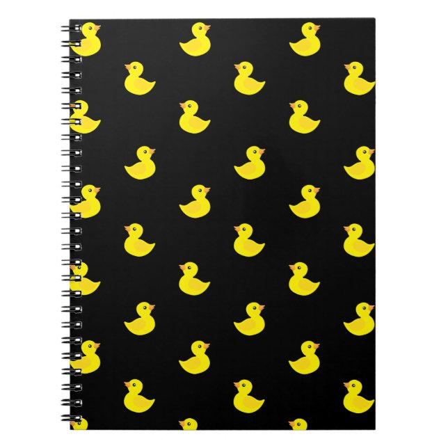 Tiny Yellow Duck auf schwarzem Hintergrund Notizblock (Vorderseite)