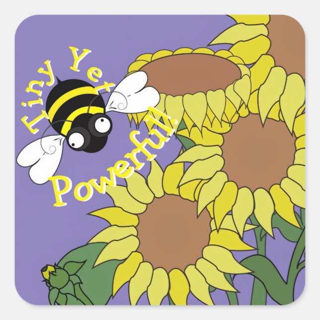 Tiny Yet Powerful Sunflower Sticker (Vorderseite)