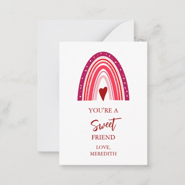 Tiny you are a Sweet Friend Valentines Mitteilungskarte (Vorderseite)