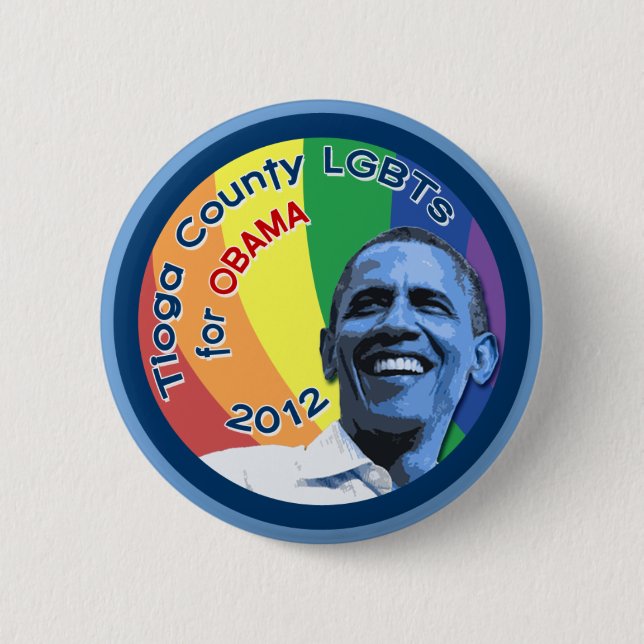 Tioga County PA LGBTs für Obama 2012 2,25" Knopf Button (Vorderseite)