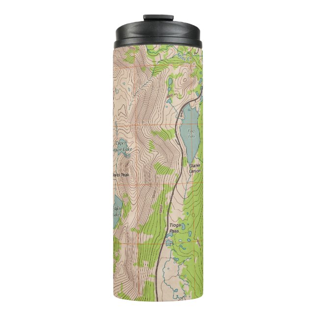 Tioga Pass, Kalifornien Topographische Karte Thermosbecher (Vorderseite)