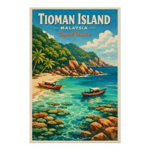 Tioman-Insel, Malaysia, in einem lebendigen tropis Poster