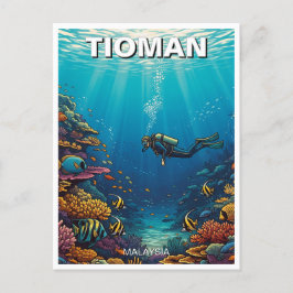 Tioman Malaysia Scuba Diving Postkarte