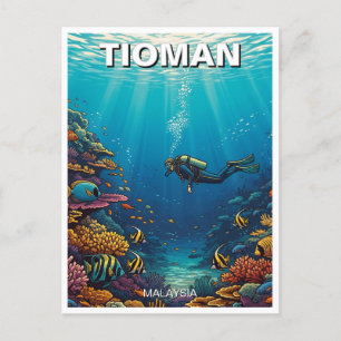Tioman Malaysia Scuba Diving Postkarte