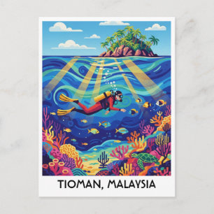 Tioman Malaysia Tauchen Postkarte