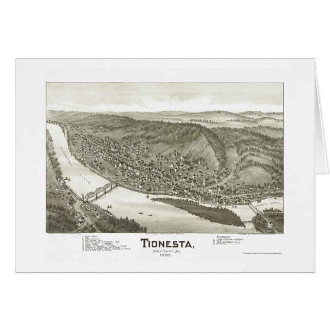 Tionesta, panoramische Karte PAs - 1896 (Vorderseite (Horizontal))
