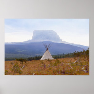 Tipi, Chief Mountain, Glacier-Nationalpark Montana Poster