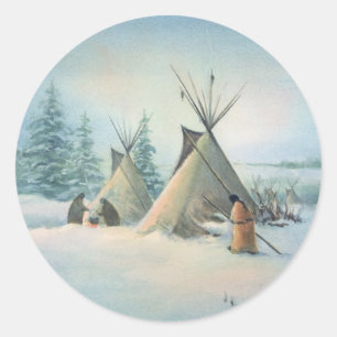 TIPI-LAGERSQUAW durch SHARON SHARPE Runder Aufkleber