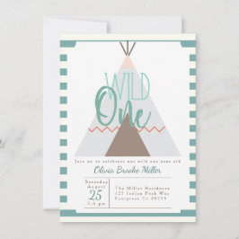 Tipi natif | Wild One Birthday Party Invitation