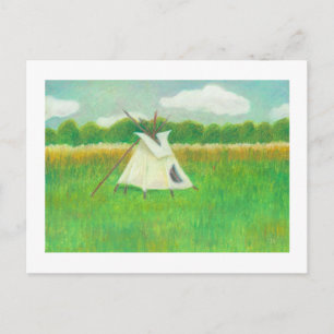 Tipi Teepee im Zentrum Minnesota Landschaft zeichn Postkarte